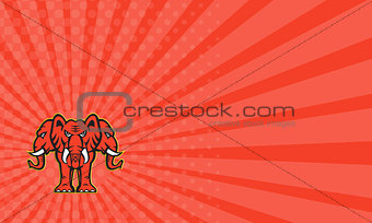 Business card Three Headed Elephant Standing Retro