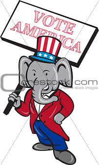 Republican Elephant Mascot Vote America Cartoon