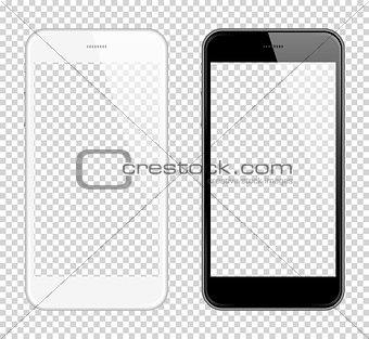 Realistic smart phone Vector Mock Up. Fully Re-size-able. Easy way to place image into screen Smartphone, for web design showcase, product, presentations, advertising in modern style