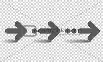 Vector Arrow Set Isolated on Transparent Background