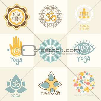 Set of Yoga and Meditation Symbols
