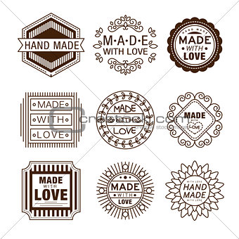 Retro Design Insignias Logotypes , Hand Made