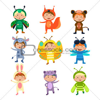 Cute Kids Wearing Insect and Animal Costumes