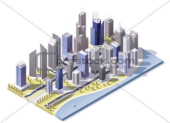 Vector isometric city downtown
