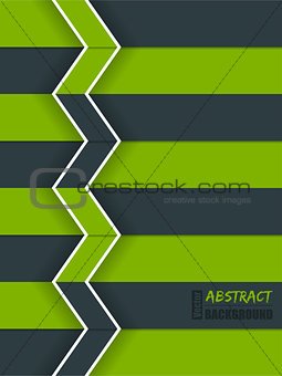 Green arrow brochure with white stripes 