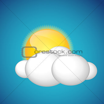 Weather Icons with Sun and Cloud
