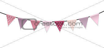 Triangle Papers Flags on White Background Vector Illustration