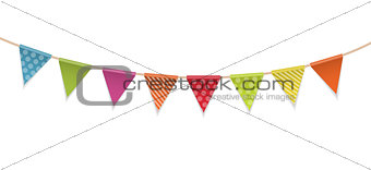 Triangle Papers Flags on White Background Vector Illustration