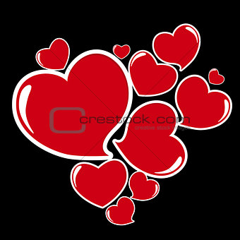 Heart Form Sticker Vector Illustration