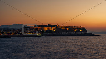 Rethymno, Crete, Greece: the Fortezza in the sunset