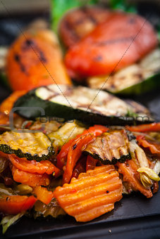 Grilled vegetables, baked in coal oven