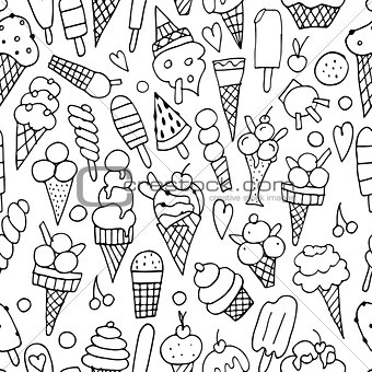 Icecream collection, seamless pattern for your design