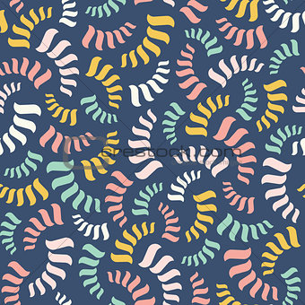 Vector seamless abstract pattern. Colorful spirals or threads