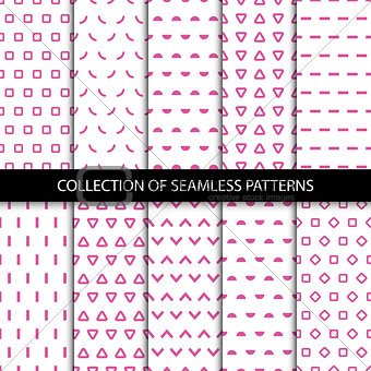 Simple seamless geometric patterns.