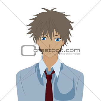 Pretty boy anime male manga cartoon comic portrait