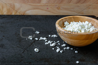 Bowl of cottage cheese for breakfast