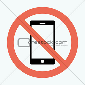 Vector no cell phone sign