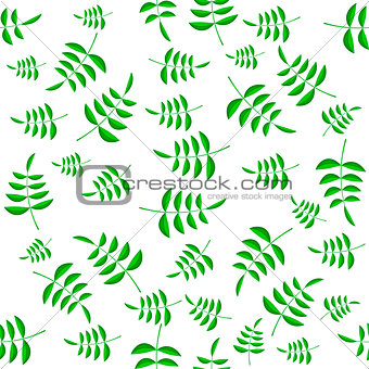 Summer Green Leaves Seamless Pattern