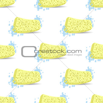 Sponge for Bath Soap Bubbles Seamless Pattern.