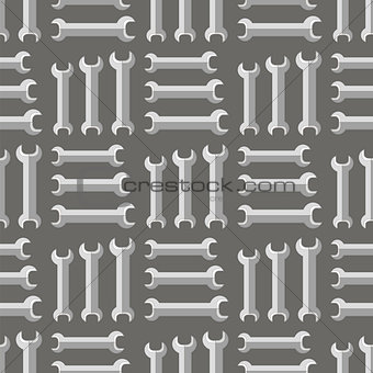 Set of Metallic Wrench Seamless Pattern.