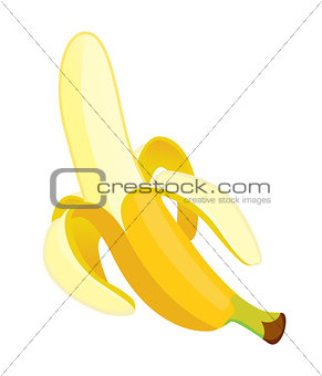 one cleaned banana