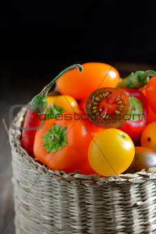 fresh ripe vegetables tomatoes