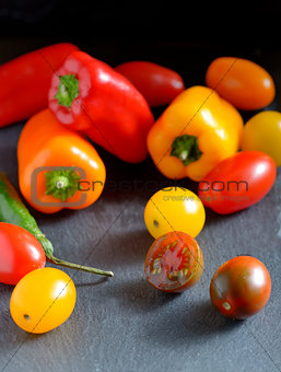 Fresh ripe vegetables tomatoes
