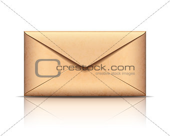 Old envelope, isolated on white.