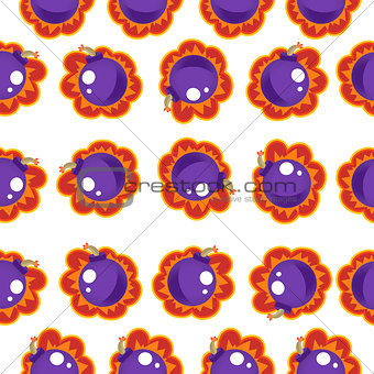 Bomb Seamless Pattern. Vector Illustration Background