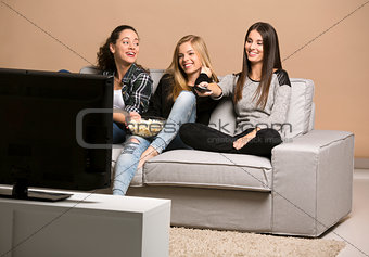 Girls watching movies