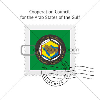 Cooperation Council for the Arab States of the Gulf Flag Postage Stamp.