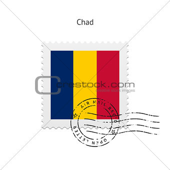 Chad Flag Postage Stamp.