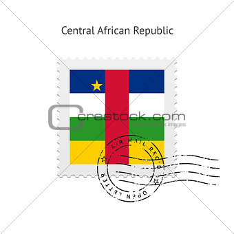 Central African Republic Flag Postage Stamp.