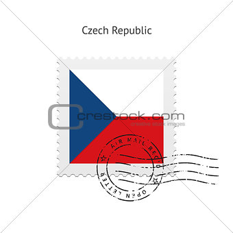 Czech Republic Flag Postage Stamp.