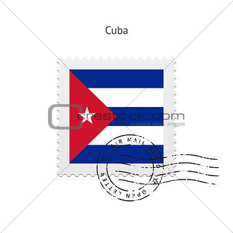 Cuba Flag Postage Stamp.