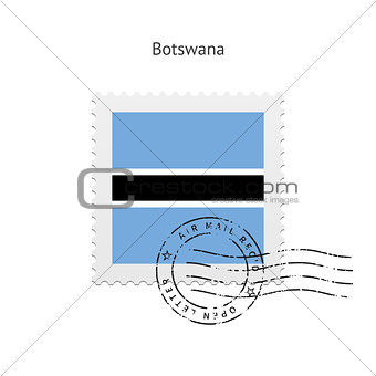 Botswana Flag Postage Stamp.