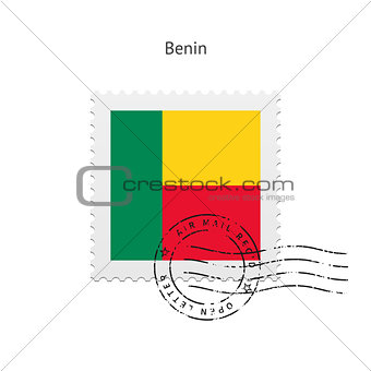 Benin Flag Postage Stamp.