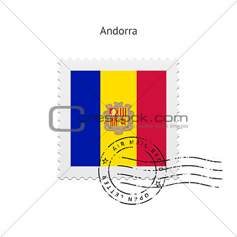Andorra Flag Postage Stamp.