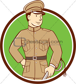 World War One British Officer Circle Cartoon 