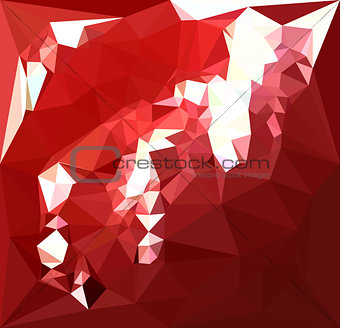 Coquelicot Red Abstract Low Polygon Background