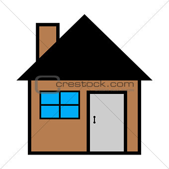 Vector illustration of cool house icon isolated on white background