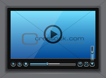 Blue glossy video player template
