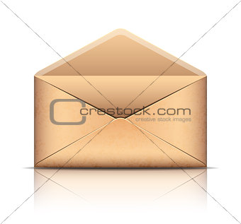 Old envelope, isolated on white.
