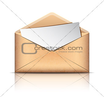 Old envelope with blank paper