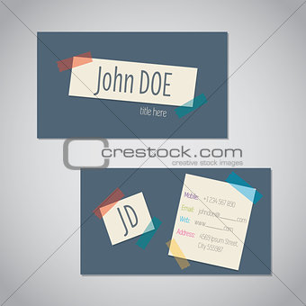 Business card with color tapes