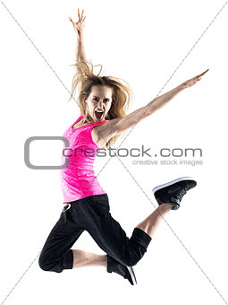 woman modern dancer dancing isolated