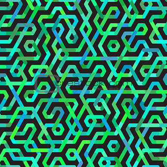 Vector Seamless Multicolor Irregular Lines Pattern