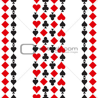 Pattern with playing cards symbols