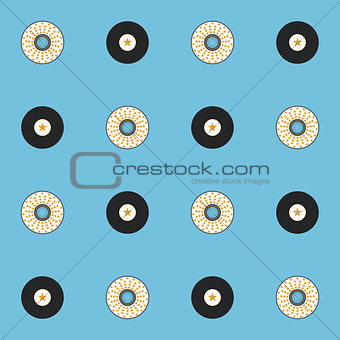 Records and CDs vector seamless pattern