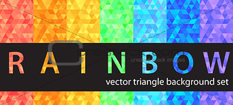 Rainbow. Vector triangle background set
